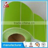 Custom Fluorescent Green Self Adhesive Sticker Paer With White Back