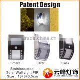 2014 New Patent Design Stainless Steel Led Solar Wall Light Solar Wedge Light PIR Solar PIR Wall Light thumbnail-5