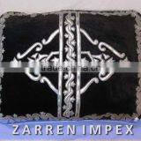 Velvet Black Patchwork Cushion Cover