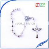 Jerusalem Round Silver Bead Catholic Rosary thumbnail-3