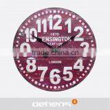 DEHENG Mdf Wall Clock,vintage Round Clock, Round Rose Art Clock thumbnail-3