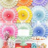 YiWu Wholesale Pink Paper Doily Fans Paper Rosettes/ Fans