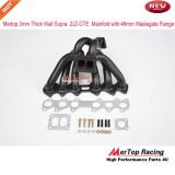 Mertop 3mm Thick Black Coated T4 Divide Toyot* Supra 93-98 2JZ-GTE 2JZ Twin Turbo Manifold with 46mm Wastegate Flange