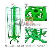 4 Sided Spinning Metal Grid Mesh Display Rack With Sign Holder thumbnail-2
