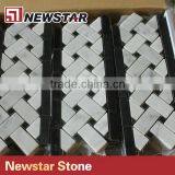 Newstar Cheap White Marble Basketweave Bathroom Wall Tile Ideas Mosaic thumbnail-4