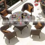 2017 Sigma Trade Assurance All Weather Modern Design Resin Wicker Glass Table thumbnail-1