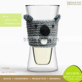 Decorative Sleeve Attched Doube Wall Glass Milk Cup In 2014 thumbnail-2