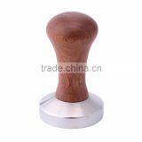 304 Stainless Steel Calibrated Pressure Tamper For Coffee And Espresso With Wooden Handle Brown thumbnail-6