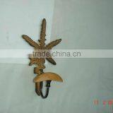 Metal Decorative FLOWER Hook With Ceramic Knob, Home Decoration Hook, Metal Wall Art Hook, European Style Hook, Vintage Hook thumbnail-1