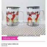 2014 Durable Double White Ceramic Cups Mug With Stainless Inside Yiwu China Wholesale thumbnail-1