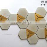 Hexagon Concrete Tiles With the Gold Painted Tips thumbnail-1
