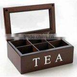 6 Compartment Customized Wooden Tea Box thumbnail-1