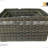 Rectangular Shape PE/plastic Rattan With Liner Plastic Pot thumbnail-2