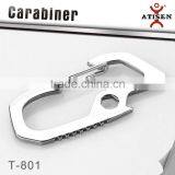 Survival Camping Hiking Rescue Gear Hot Mini Stainless Steel Carabiner Keychain EDC Multi Tool thumbnail-3