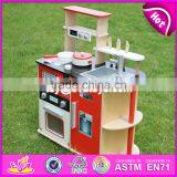 2017 New Design Red Kids Pretend Play Wooden Kitchen Toy W10C211 thumbnail-5