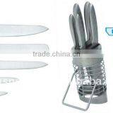 6pcs Knife Set With Block, All Steel Handles thumbnail-1