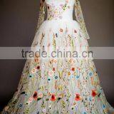 2017 New Party Embroidery Dresses Floral Flare Flower Embroidered Dresses For Girls thumbnail-3