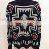 Women Open Chest Knitted Patterns Aztec Cardigan Sweater thumbnail-3