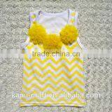 Wholesale Cotton Yellow Chevron Tank Top for Kids