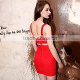New Fashion 2015 Elastic Knitted Red Bandage Dress Celebrity Bandage Dress Cute Fashion Dress thumbnail-2
