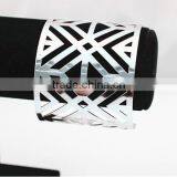 European Golden Exaggerated Wide Metal Hollow Cuff Bangle for Women thumbnail-5