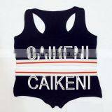 Custom Your Own Brand Logo Design Elastic Band Bra Bikini Lady Briefs Women 95%Cotton 5%Spandex Bralette Sport Crop Tank Top thumbnail-4