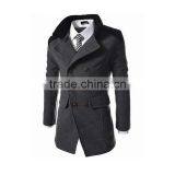 Hot Sale Long Sleeve Woolen Black Navy and Gary Warm 4 Size for Choice Coat of Wool thumbnail-3