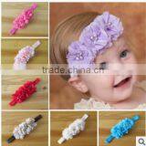 Wholesale Selling Children Headdress Flower Hand Sewn CHIFFON FLOWER Combined With Headband thumbnail-1