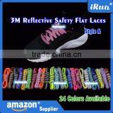 2016 Hot Sale 3M Safety Shoelaces For Sports - 8MM Flat Feature - Polyester 3M Reflective Laces With Retail Package - 24 Colors thumbnail-1