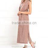 Fashion Ladies Pocket Red Long Vest Pattern thumbnail-1