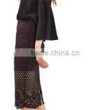 2017 OEM Spring Elegant Lace Panelled Pencil Mid Length Skirts thumbnail-4