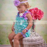 Baby Girls Bubble Ruffle Rompers Adorable Petti Lace Romper With Bow Infant Jumpsuit,toddler Bodysuit With Straps and Ribbon Bow thumbnail-6