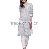 Ladies Dressy Long Sleeve Turndown Collar Stripe Longling Blouse/shirt thumbnail-3