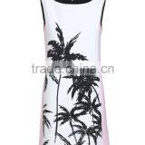 Ladies Black and White Printing Sleeveless Dress thumbnail-2