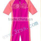 Kid's Short Sleeve One Piece Rash Guard for Girl thumbnail-1