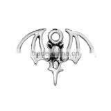 Zinc Based Alloy Halloween Charms Bat Animal Antique Silver 21mm x 15mm thumbnail-1