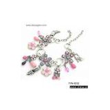 Sell Pink Necklace with Enamel and Rhinestone
