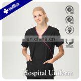 Comforable Hospital Bed Fabric Black Uniform Nurse Scrub Sets