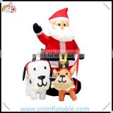 christmas inflatable santa claus, santa claus decorations with reindeer for advertising promotion
