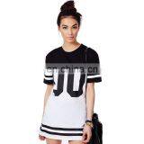 Factory Wholesale OEM Service Monochrome Baseball Loose Long T-Shirt Dress thumbnail-3