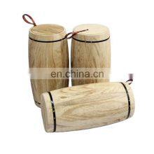 Multifunctional Household Handcraft Antique Storage Wooden Barrel,Natrual Wooden Decoration Barrel thumbnail-1