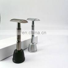 Inexpensive Custom Deluxe Metal Handle Double Edge Shaving Private Label Reusable Safety Razor thumbnail-3