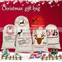 Eco Friendly Christmas Gift Canvas Cotton Bags For Christmas Tree Storage Candy Bag OEM Customized With Drawstring thumbnail-2