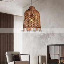 HUAYI New Design E27 60w Indoor Kitchen Dining Bedroom Iron Rattan Modern Ceiling Chandelier Pendant Light thumbnail-3