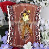 Wholesale Newest Luxury Laser Cut 2016 Wedding Cards with Gold Ribbon