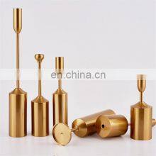 Gold Unique House Luxury Fancy Iron Tall Long Stem Modern Nordic Metal Candle Holder thumbnail-1
