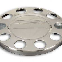 Pack of 2 Universal Highly Polished Stainless Steel Truck Wheel Bolt Cover in 22.5 Inch Closed thumbnail-4