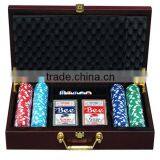 High Quality Cheap Plastic Poker Chips Set With Wooden Box