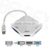 3-in-1 Mini Displayport Adapter DP to VGA DVI for MacBook thumbnail-1