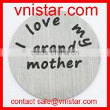 Vnistar I Love My Grandmother Engraved 22mm Stainless Locket Window Plate Charm Fit Floating Living Memory Locket Pendant AC373
